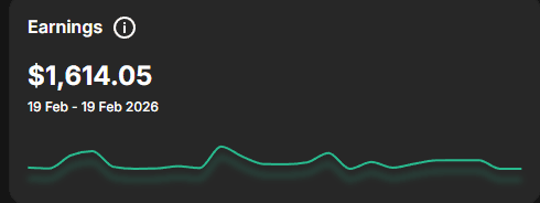 Earnings screenshot — all time earnings